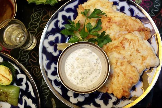 Pan Fried Cod with Yogurt Sauce
