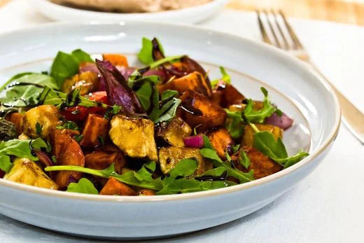 Roasted Vegetable Salad with Maple Balsamic Vinaigrette