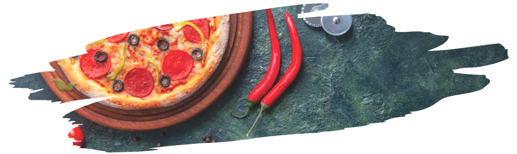 close up of pizza slice with pepper flakes demonstrating extra spicy kick