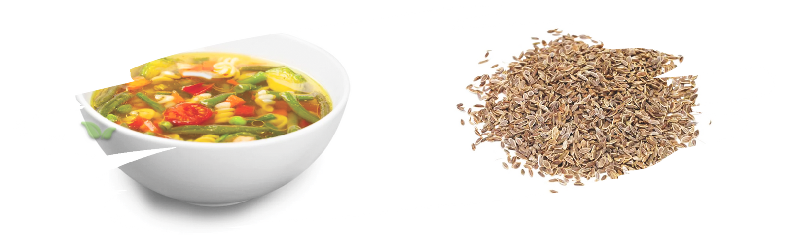 chef sprinkling dill seeds into creamy soup demonstrating aromatic enhancement