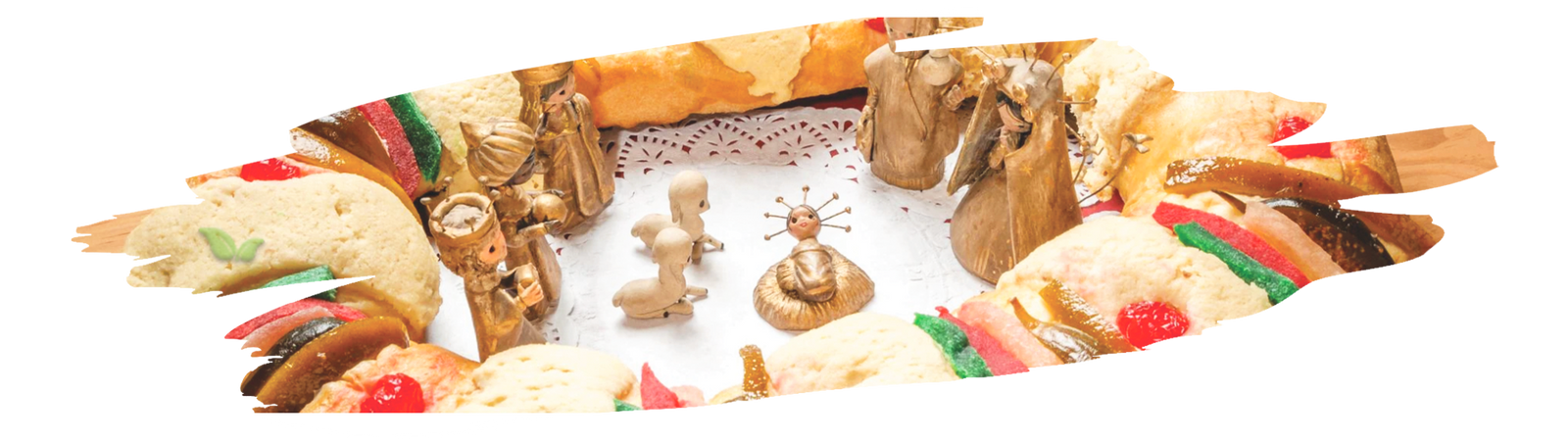 baker slicing rosca de reyes demonstrating traditional celebration pastry