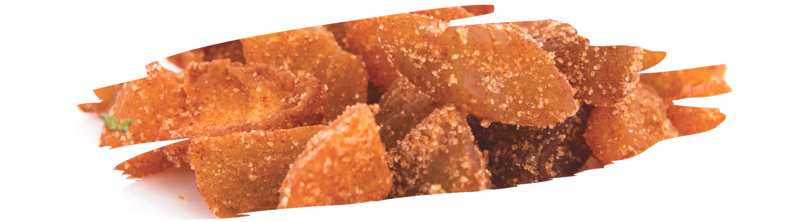 close up of cinnamon flavored gummies highlighting their vibrant color and texture