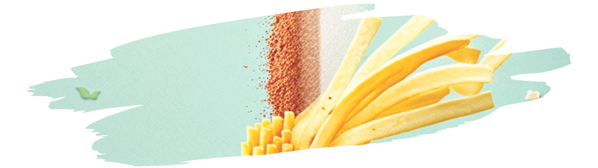 Crispy french fries being sprinkled with seasoning for extra flavor.