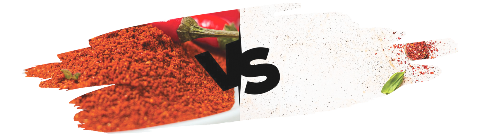 Whole red chili peppers and ground cayenne pepper showing difference in texture and heat level