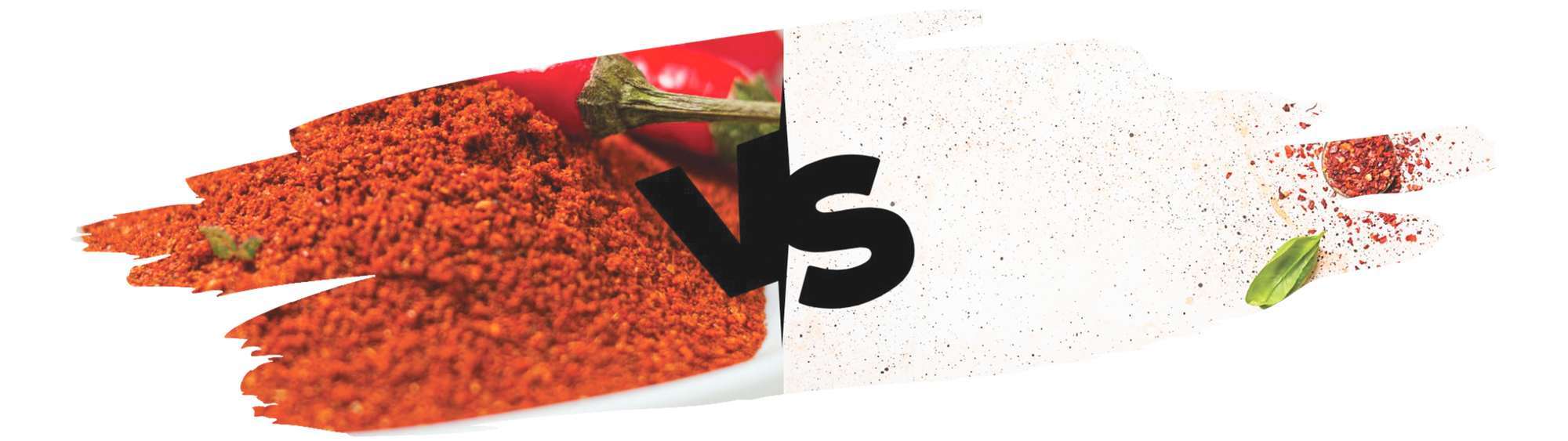 Whole red chili peppers and ground cayenne pepper showing difference in texture and heat level