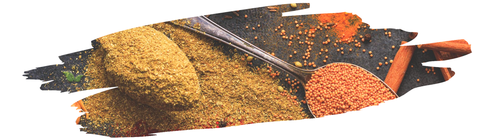 Colorful display of international spice mixes arranged on rustic wooden surface