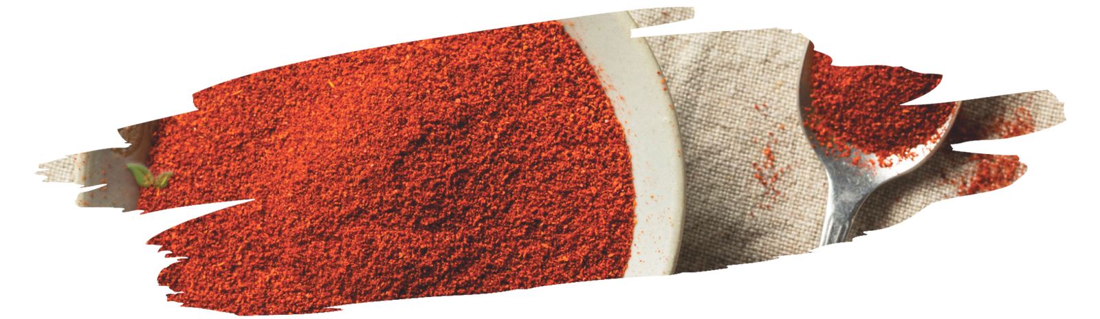 Spoonfuls of red paprika powder showing color variations and spice intensity