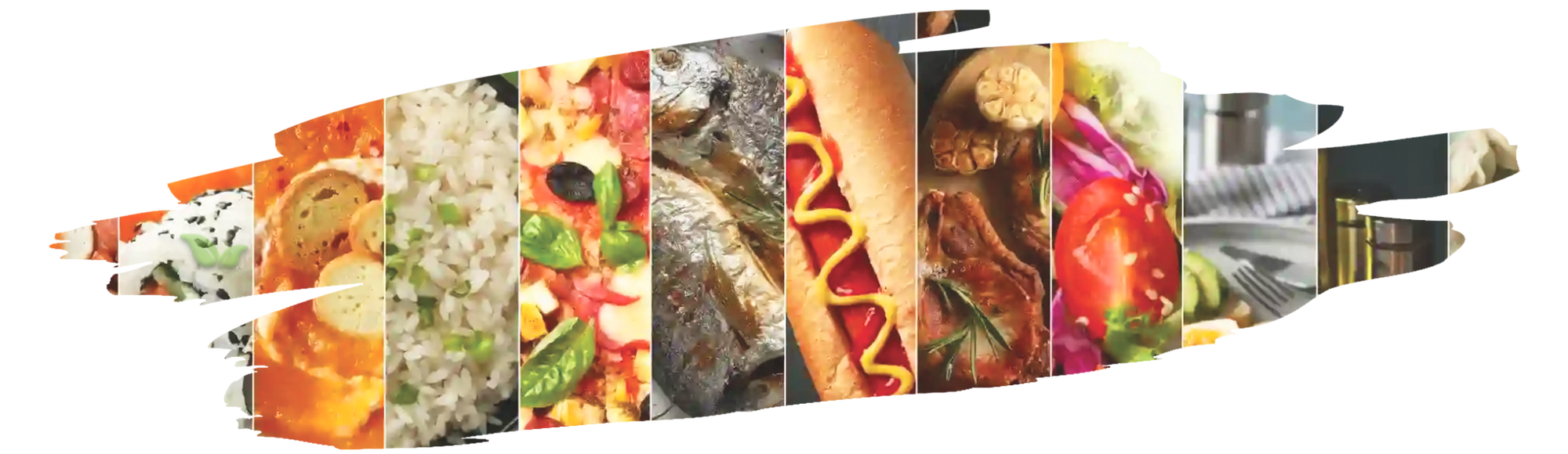 Chef serving a variety of famous global meals representing different cuisines