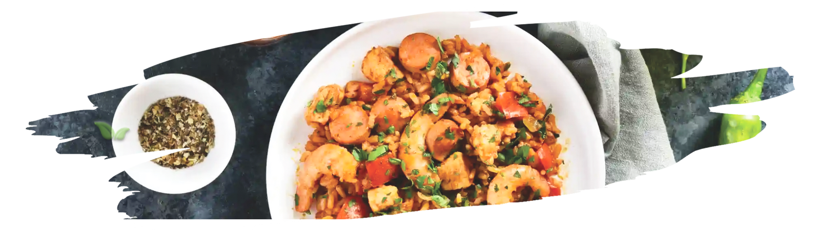 Shrimp and rice dish seasoned with homemade Creole spice mix on rustic plate