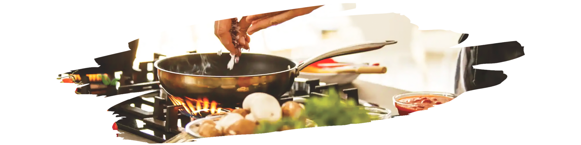 Home cook overseasoning dish with salt while preparing meal in kitchen