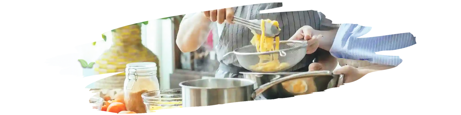 Assorted cooking tools and ingredients used for learning and improving culinary skills.