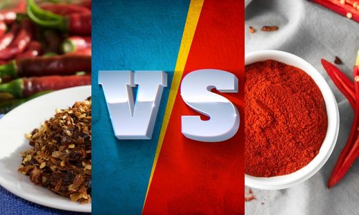 The difference between chili powder and crushed red pepper