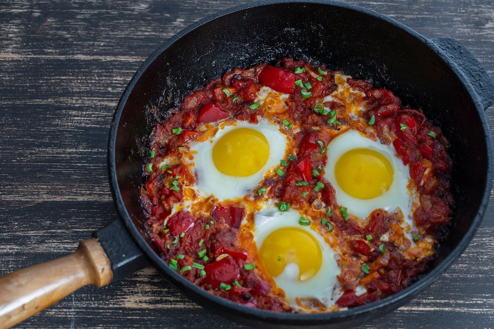 Menemen - Turkish-style Scrambled Eggs with Tomatoes and Peppers