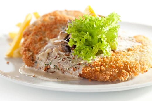Light Chicken Fried Steak with Mushroom Gravy