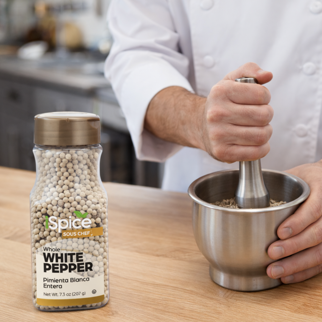 iSpice Whole White Pepper 7.3 oz gourmet spice kosher seasoning
