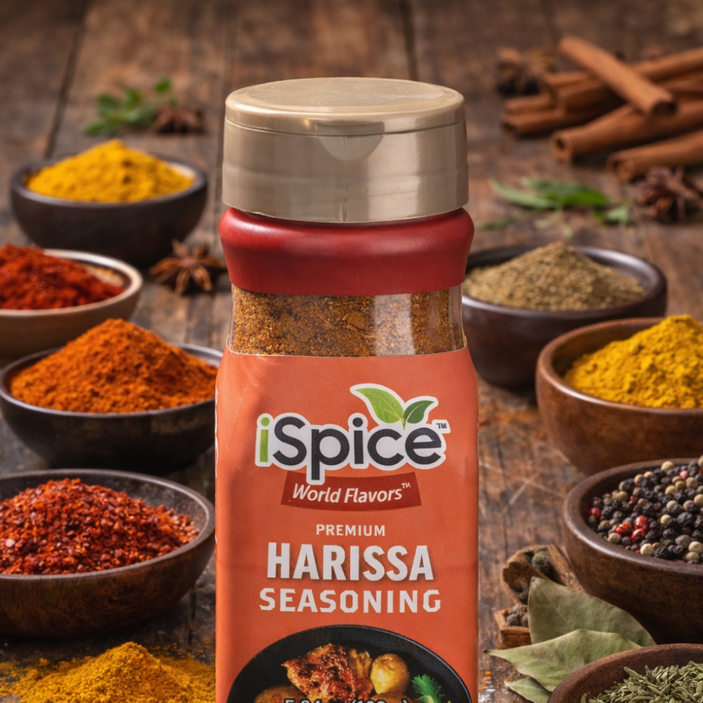 iSpice Harissa Seasoning 5.64 oz spicy North African spice blend halal kosher vegan