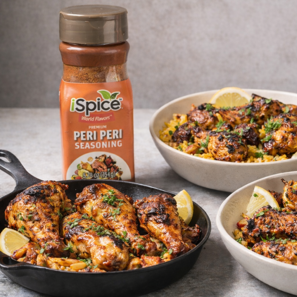 iSpice Peri Peri Spice Blend 5.78 oz non GMO seasoning jar