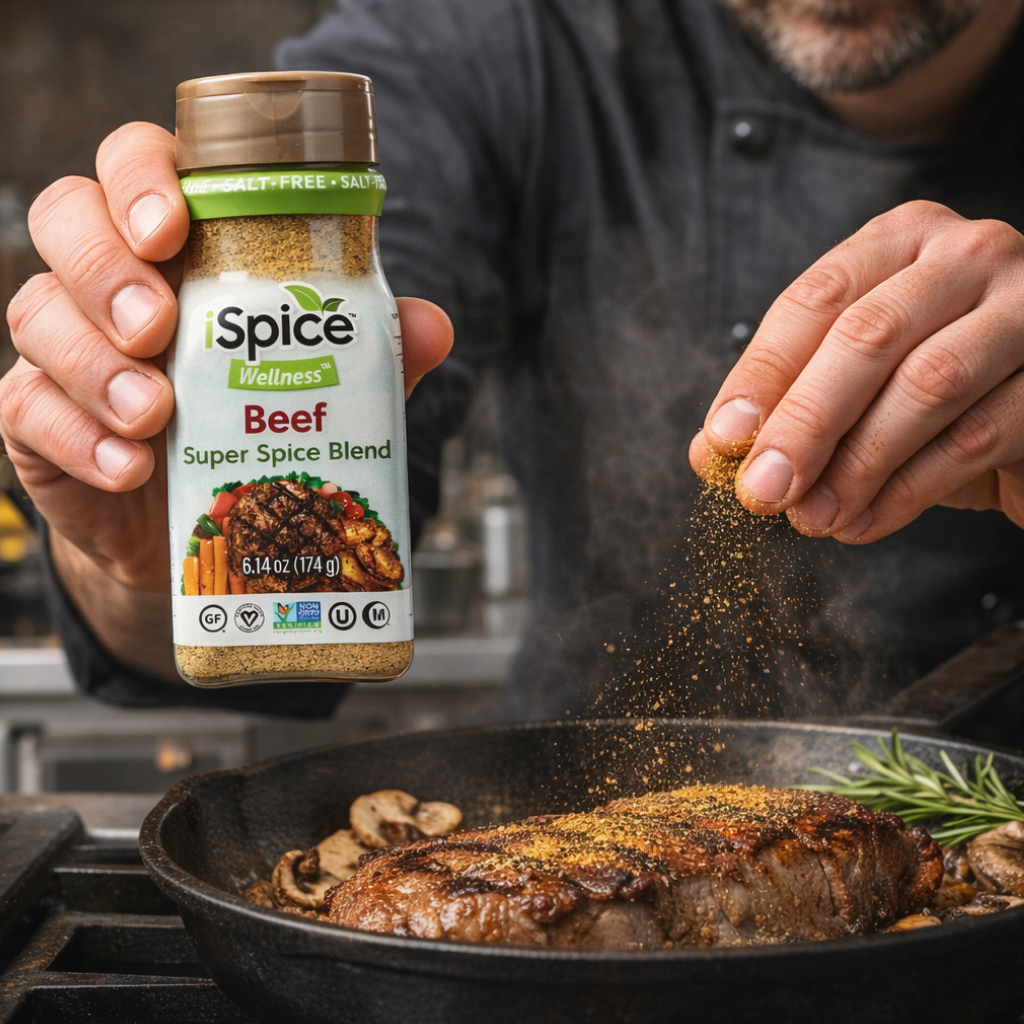 iSpice Salt Free Beef Seasoning 6.14 oz no salt added blend