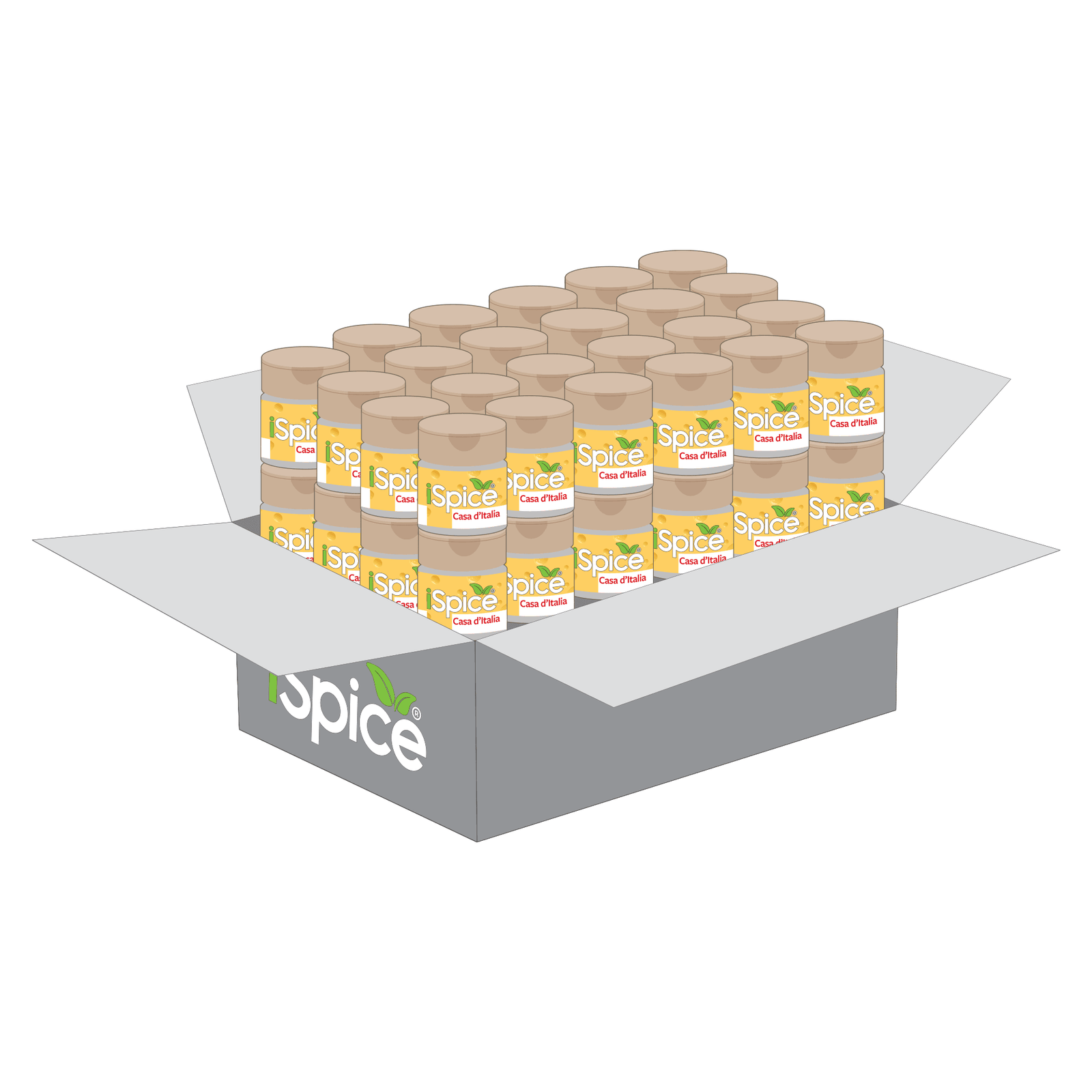 iSpice Casa d'Italia 48 pack Pizza Shakers | Parmesan| 48 x (0.88 oz / 24.95 g) - iSpice You