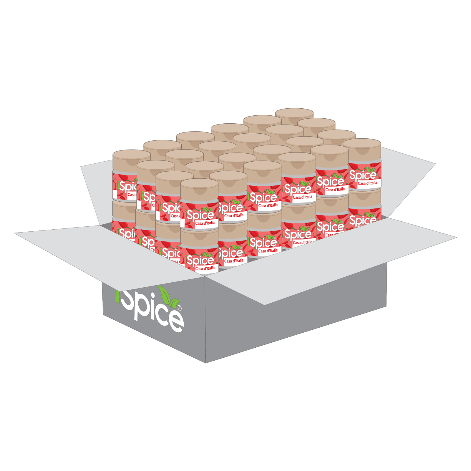 iSpice Casa d'Italia 48 pack Pizza Shakers | Red Pepper | 48 x (0.61 oz / 17.29 g) - iSpice You