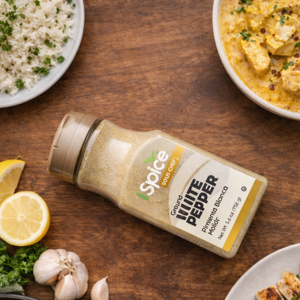iSpice Ground White Pepper 5.6 oz premium quality seasoning