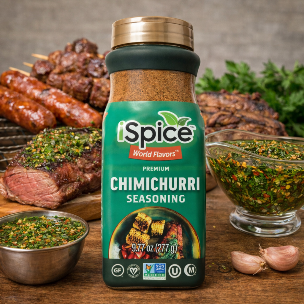 Premium chimichurri spice blend iSpice 9.77 oz for marinades sauces and grilled meats