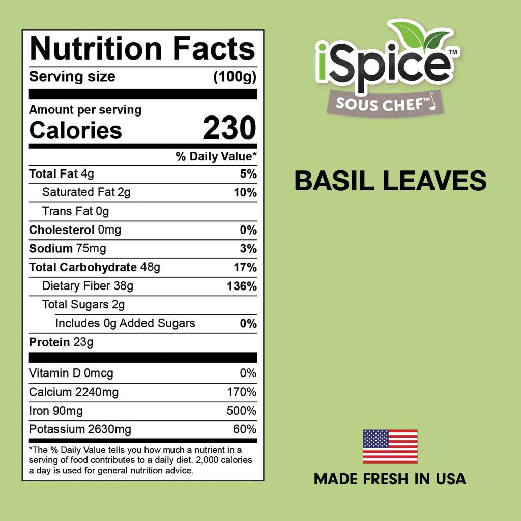 iSpice | Basil Leaves | 2.3 oz | Premium Herbs | Kosher | Halal | Aromatic Herb - iSpice You