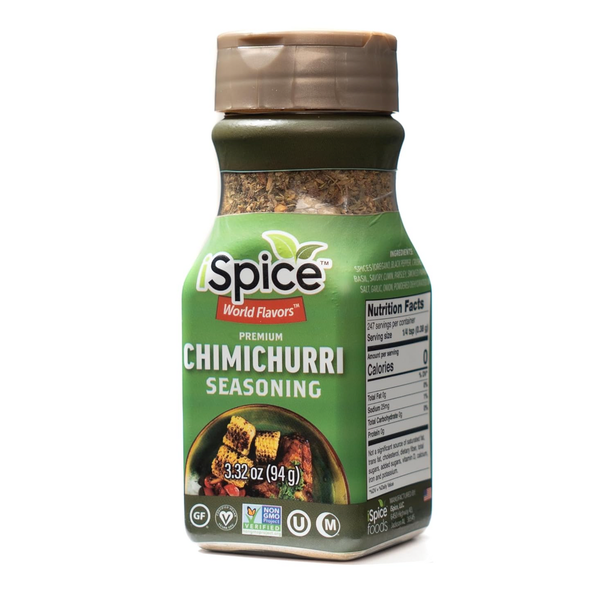 iSpice | Chimichurri Seasoning | 3.32 oz | Mixed Spice & Seasoning | Halal | Kosher | Non GMO