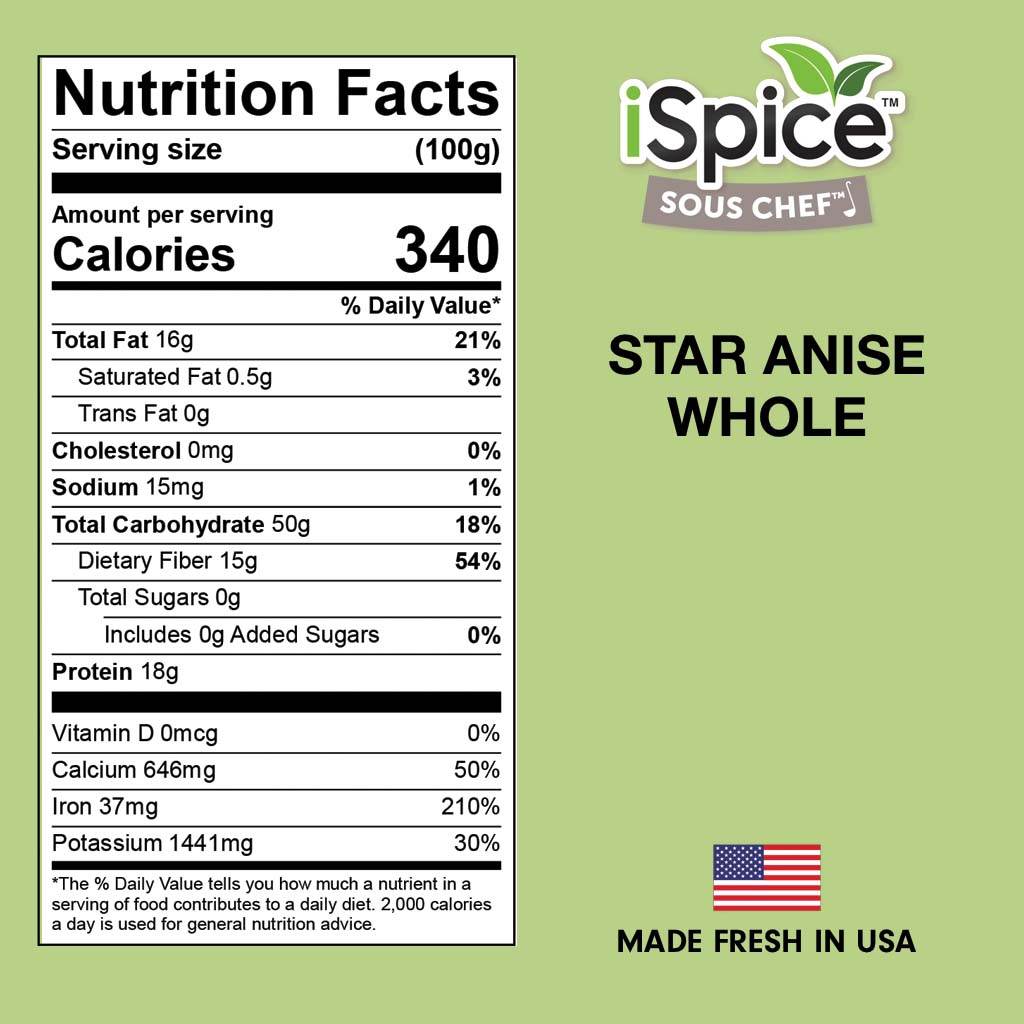 iSpice | Star Anise Whole | 2.2 oz | Gourmet Spice | Kosher | Flavor booster - iSpice You