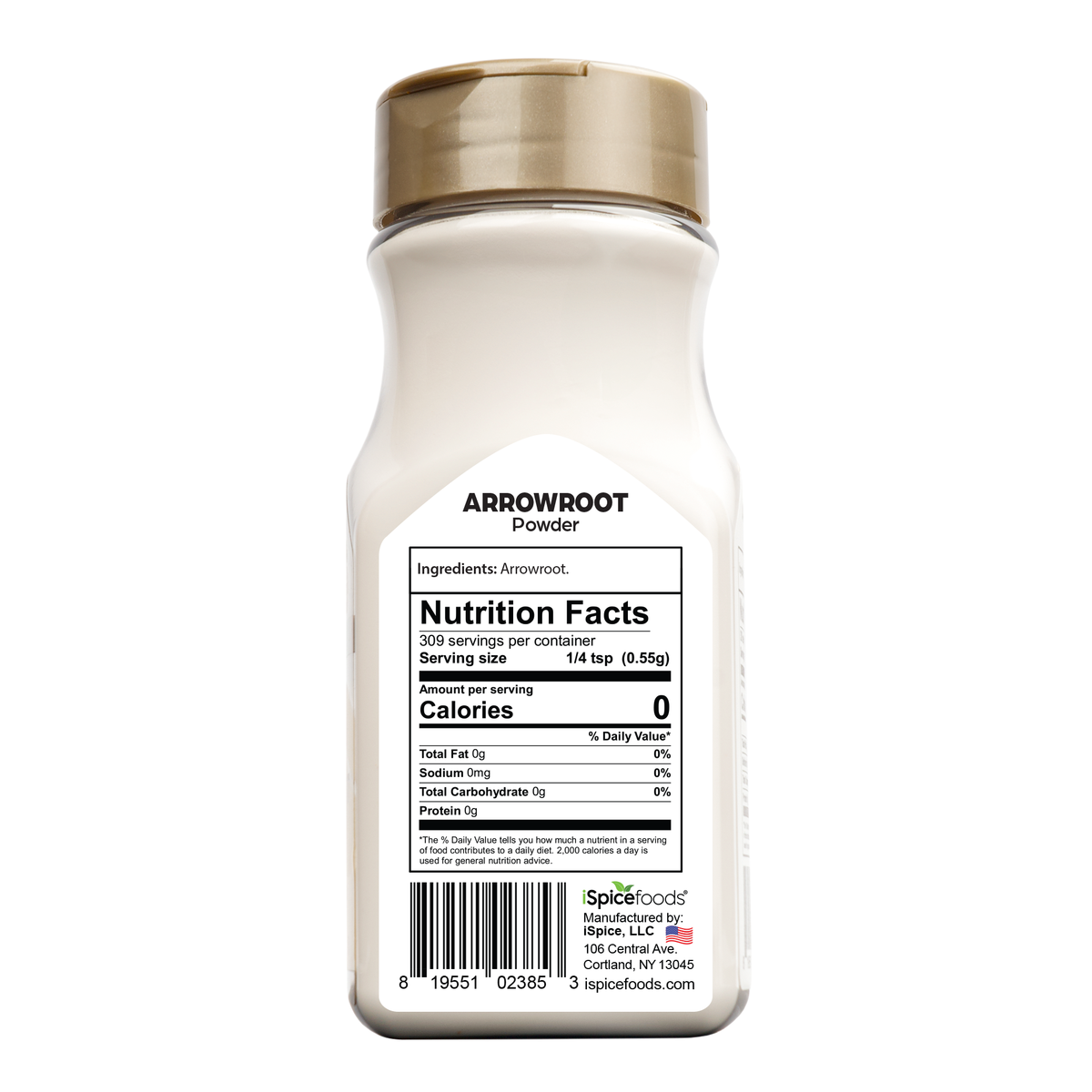 iSpice Arrowroot Powder 6 oz spice bottle, kosher certified baking essential for desserts and sauces