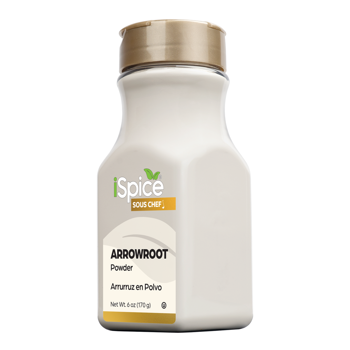 iSpice Arrowroot Powder 6 oz gourmet spice container, kosher baking essential, shelf-stable pantry ingredient