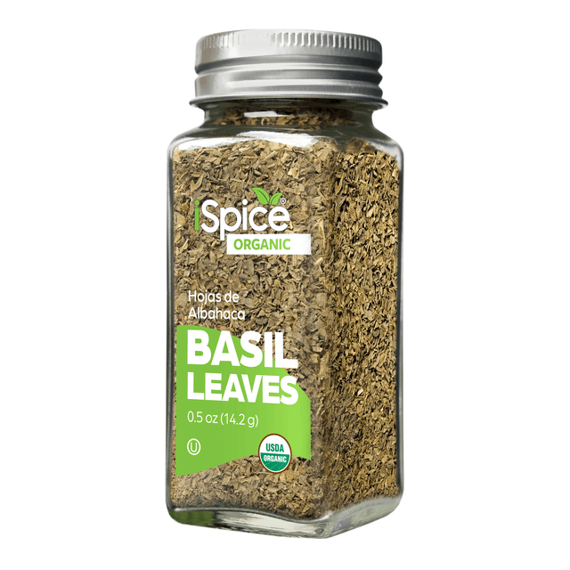 iSpice | Organic Basil Leaves | 0.5 oz | Premium Herbs | Kosher | USDA Organic Certified