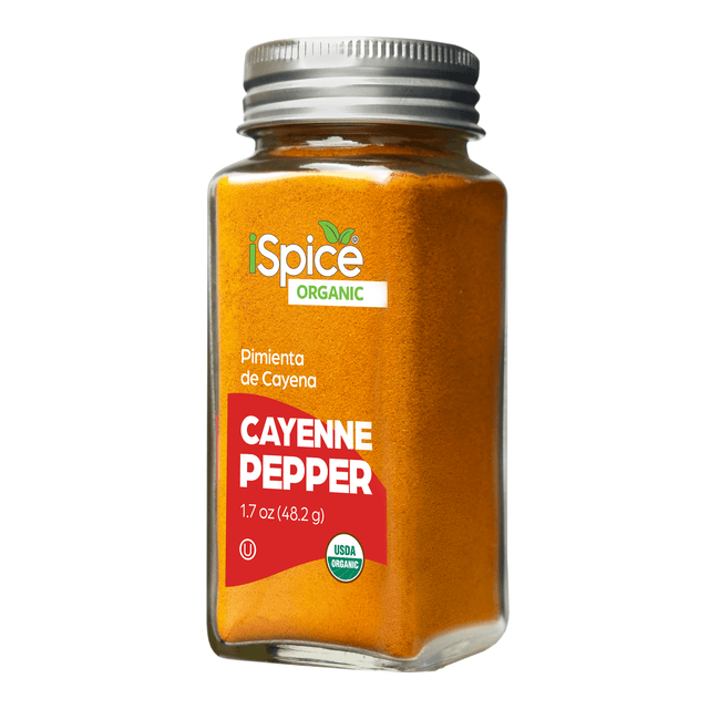iSpice | Organic Cayenne Pepper | 1.7 oz | Premium Spices | Kosher | USDA Organic Certified