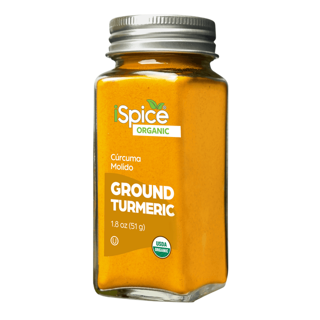 iSpice | Organic Turmeric Ground | 1.8 oz | Premium Spices | Kosher | USDA Organic Certified