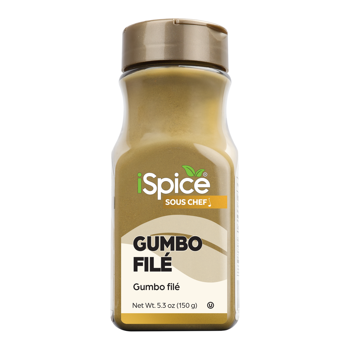 5.3 oz iSpice Gumbo Filé container, traditional Louisiana-style seasoning for gumbo and soups
