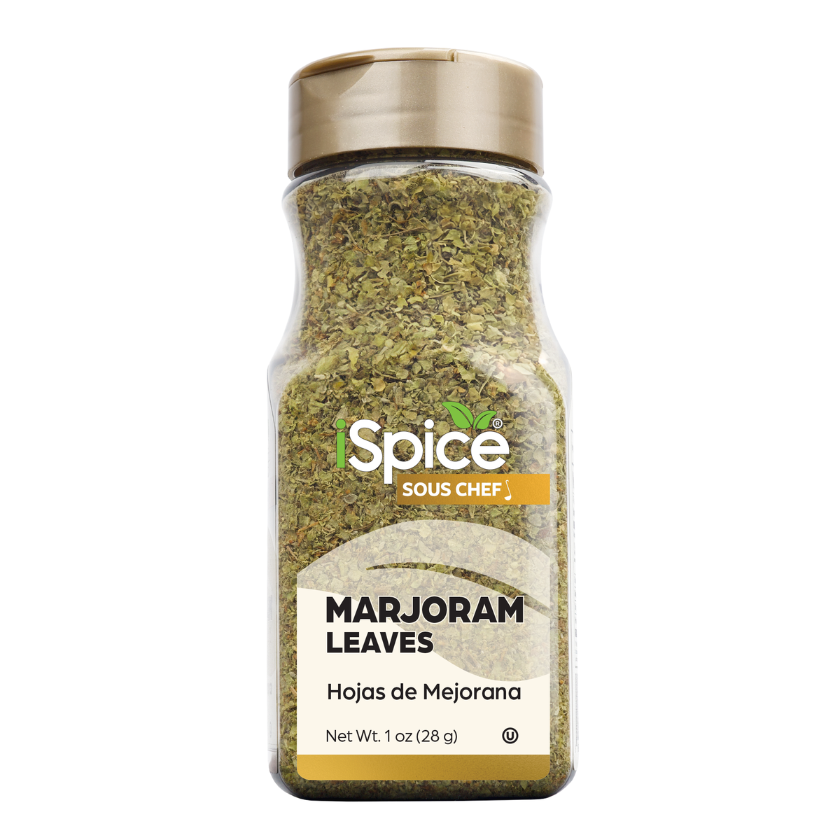 1 oz iSpice Marjoram Leaves container, aromatic dried herb for Mediterranean and poultry dishes