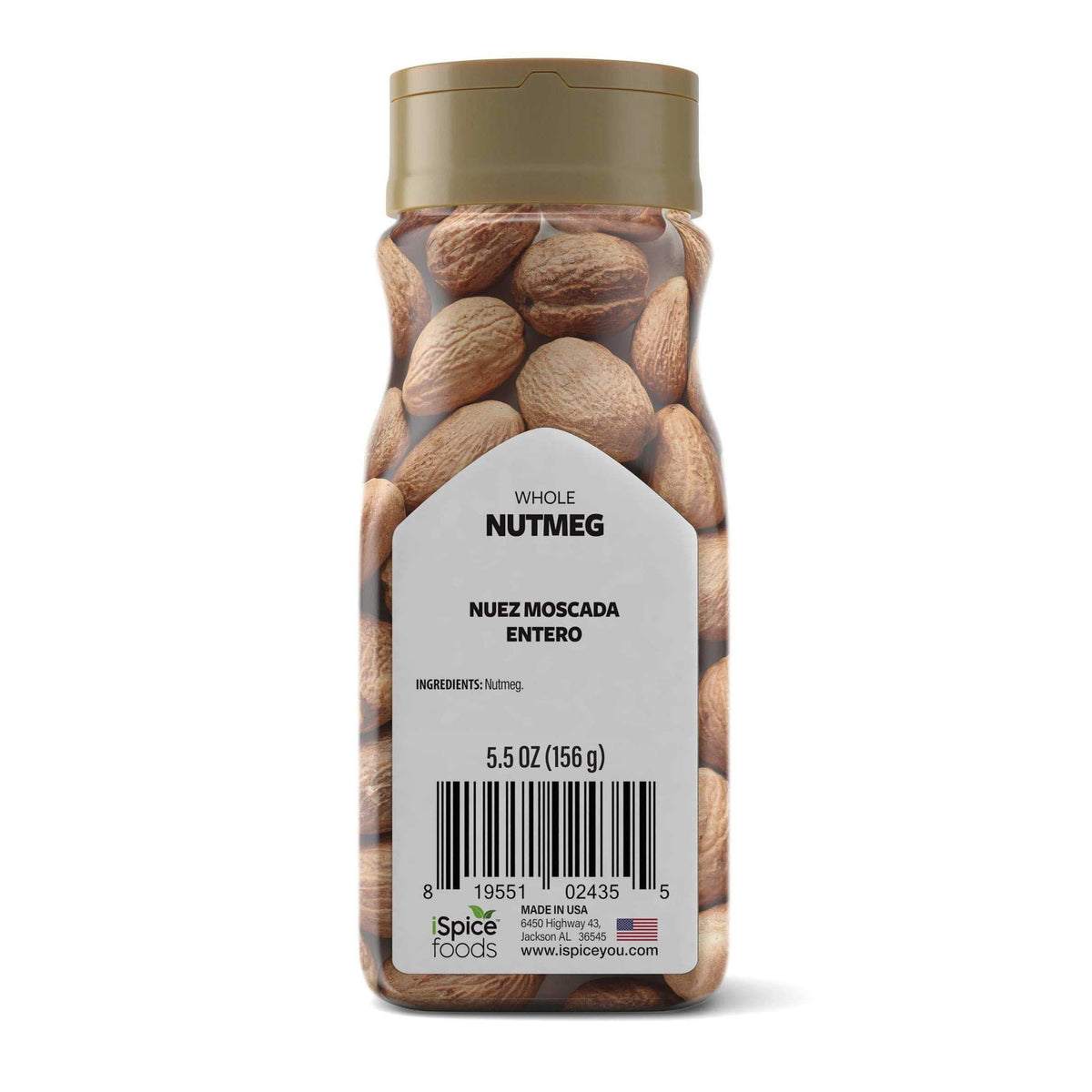 iSpice | Nutmeg Whole | pack of 4 | Mixed Spices &amp; Seasonings Gift Set | Kosher | Fresh harvest