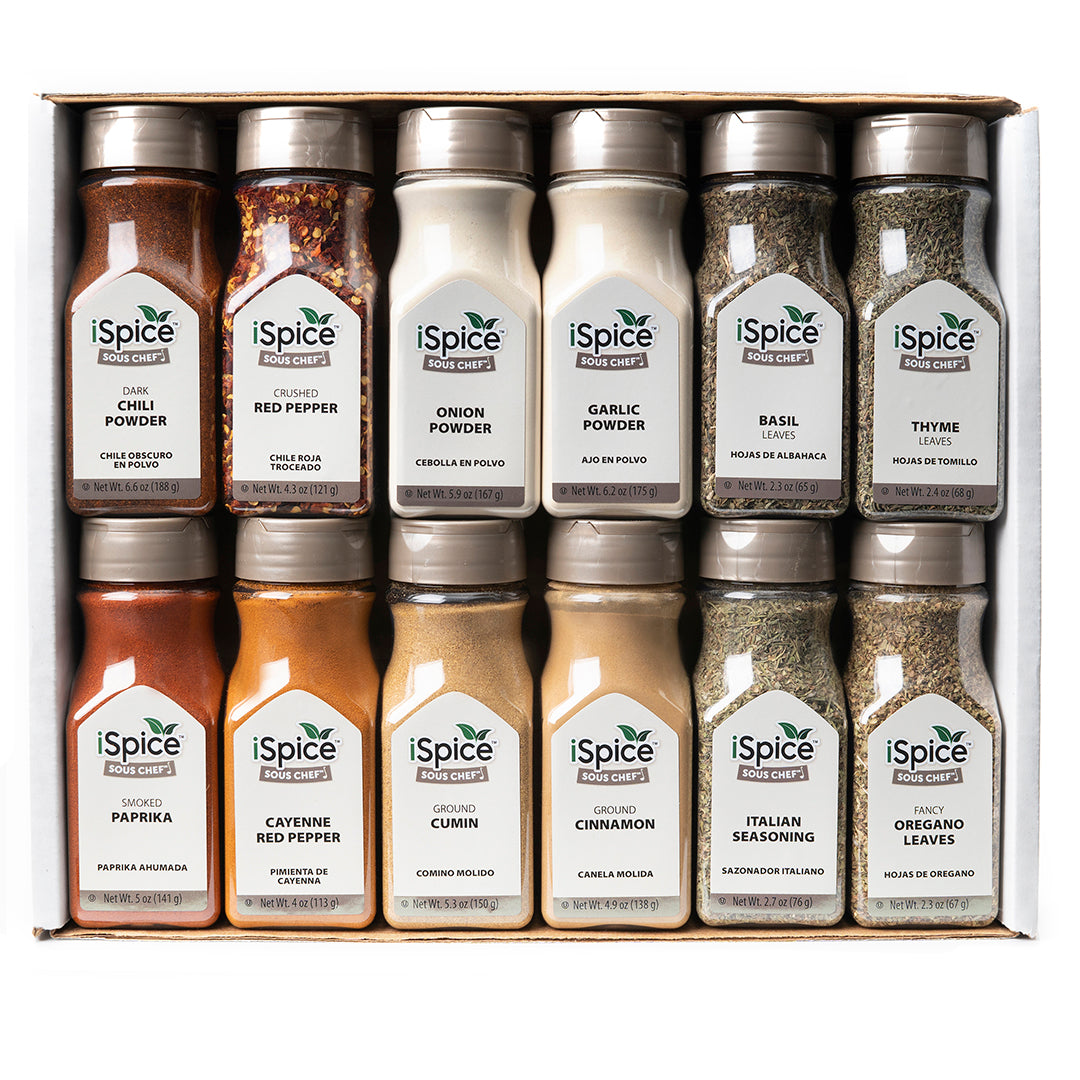 iSpice | 12 Pack of Spice and Herbs | Chef Naturelle | Mixed Spices & Seasonings Gift Set | Kosher