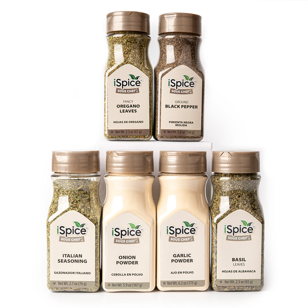 Elevate your culinary creations with this 6 Spice Essentials Pack! With a special blend of six flavorful spices, you&#39;ll have everything you need to make delicious dishes.