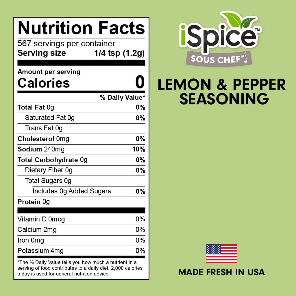 Enhance the flavor of your meals with this zesty Lemon Pepper Seasoning! Just a sprinkle is all it takes to bring out the juiciness in your favorite dishes. 
