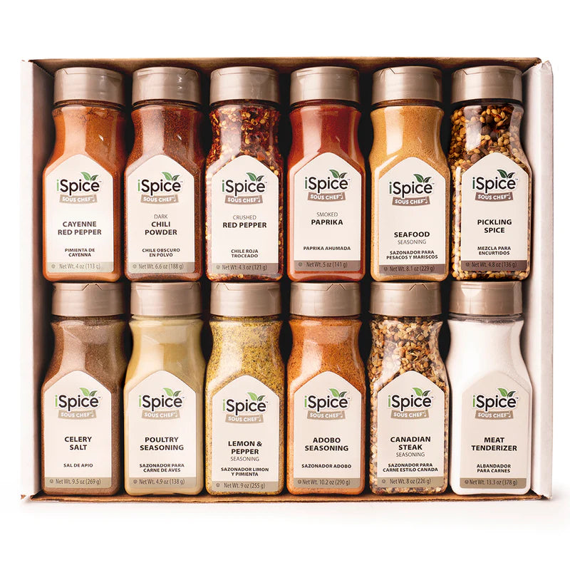 Combining high-quality flavors from around the world, this Top 48 Starter Spice Gift Set ensures you have all the essentials for an amazing cooking experience. Get Total Kitchen - iSpice today!